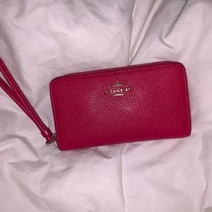 hot pink coach wristlet